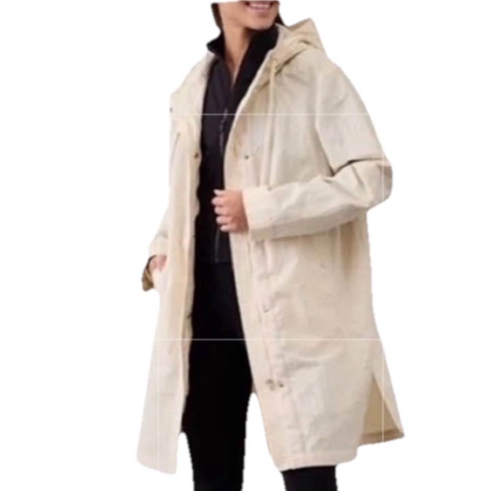 Athleta Cream Hooded Utility Jacket